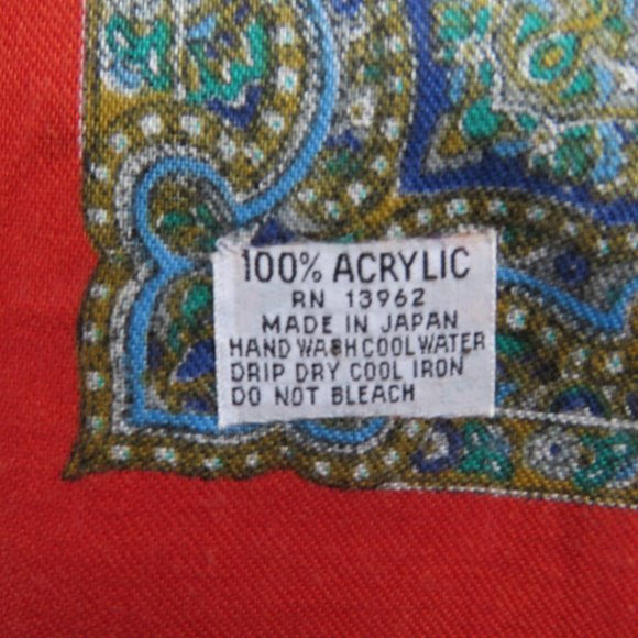 Red & Blue Paisley & Floral Square Scarf - Picture 5 of 5